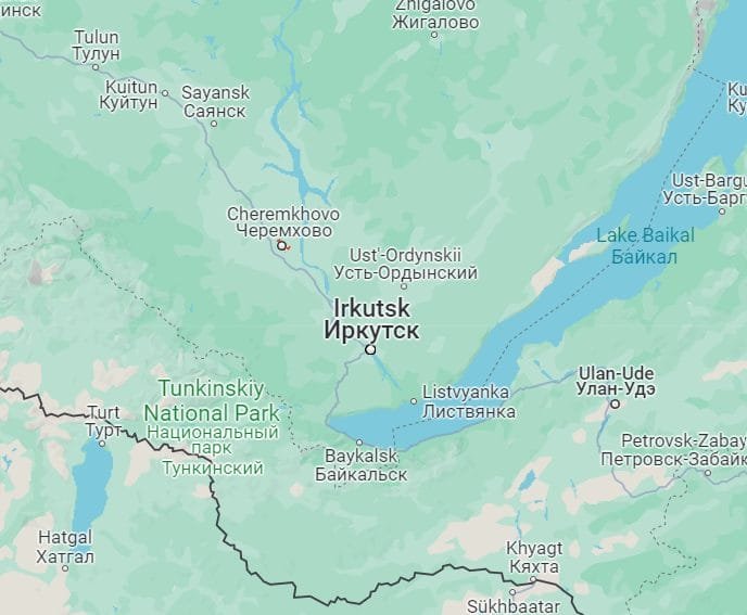 Cheremkhovo on a map of Russia.