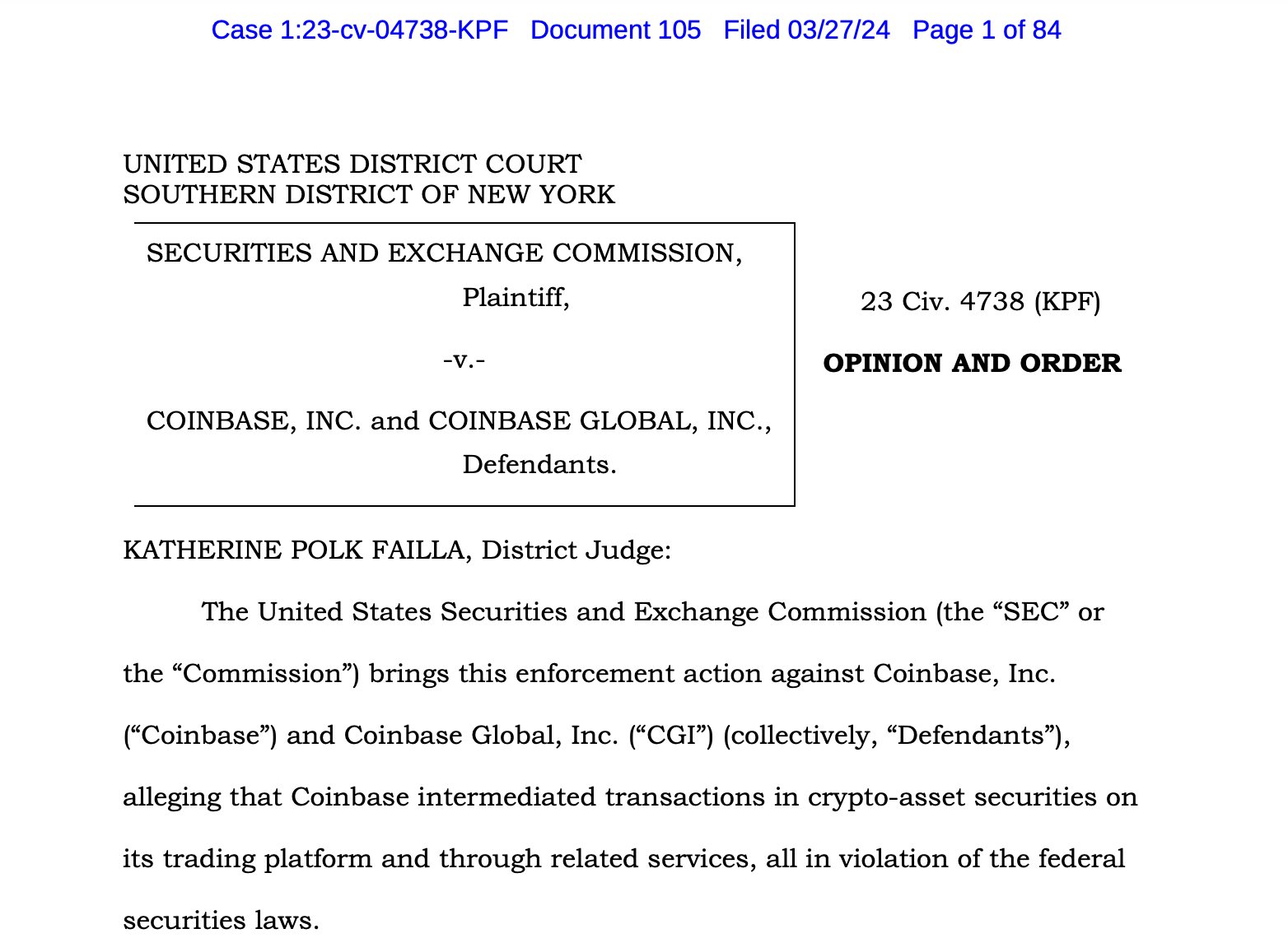 Coinbase Lawsuit